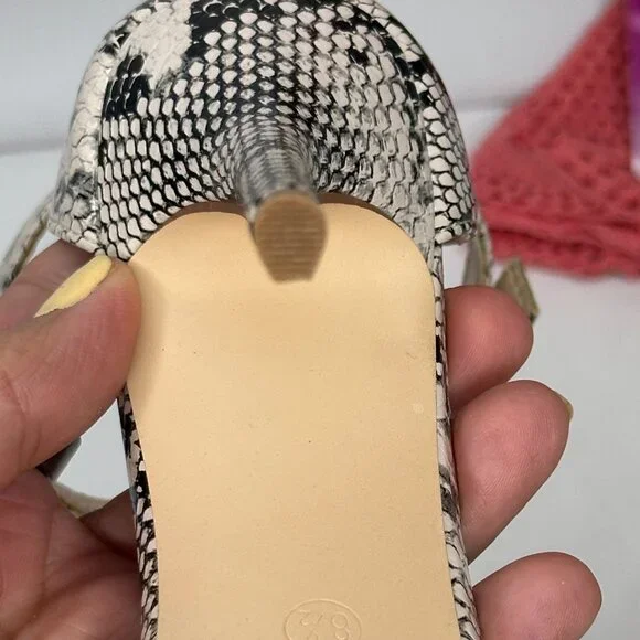 Lulus Elsi Beige Snake Strap Heels NW/OT or box Size 8 1/2 - Picture 12 of 14